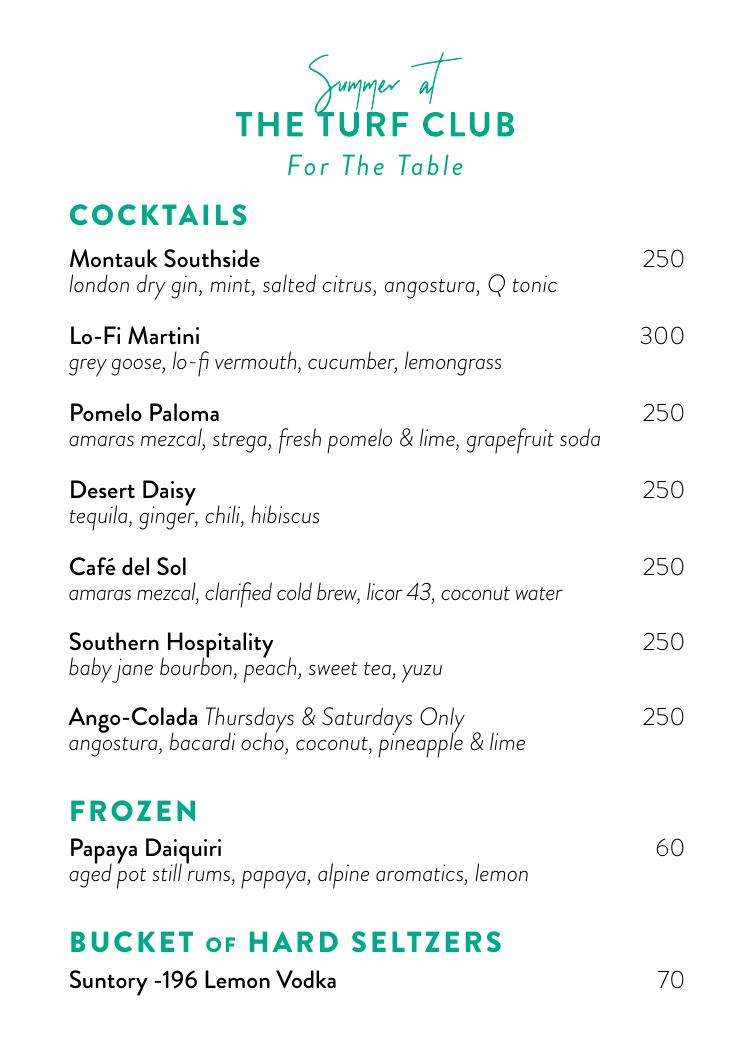Drinks Menu page 1